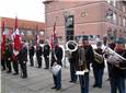 Opstilling med 32. battelions musik